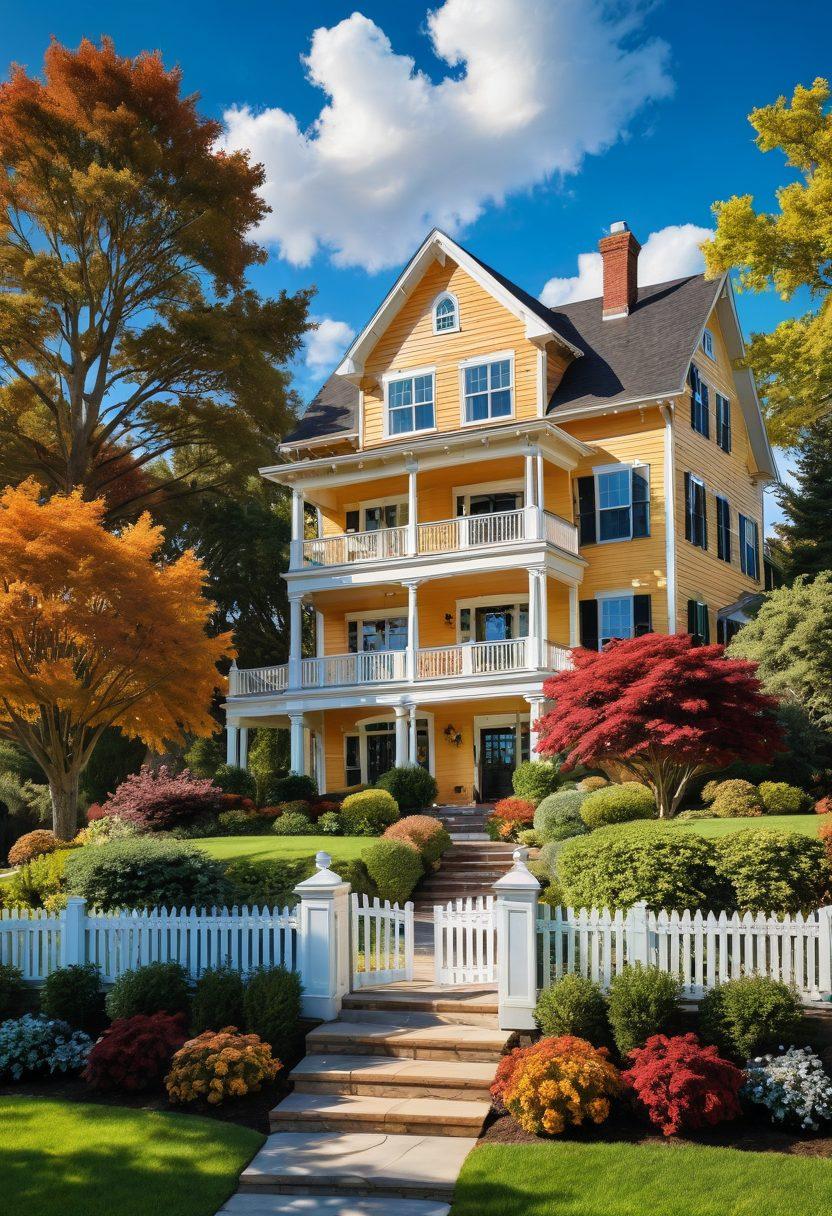A visually stunning landscape featuring a couple gazing at a beautiful house under a bright sky, symbolizing love and commitment in real estate. The house should have an inviting porch and manicured garden, while a 'For Sale' sign stands nearby. Warm, vibrant colors to evoke feelings of hope and unity. super-realistic. vibrant colors. natural light.